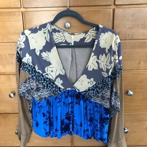 Free People Gathered crop top Sz L